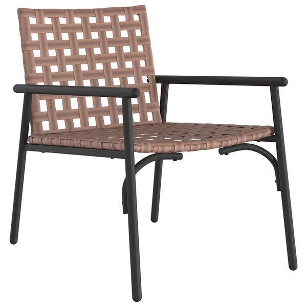 4-teilige Garten Essgruppe Braun Poly-Rattan