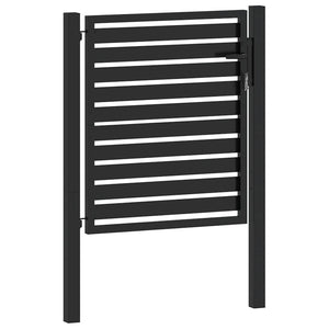 Abschließbares Gartentor Schwarz 100x100 cm Aluminium