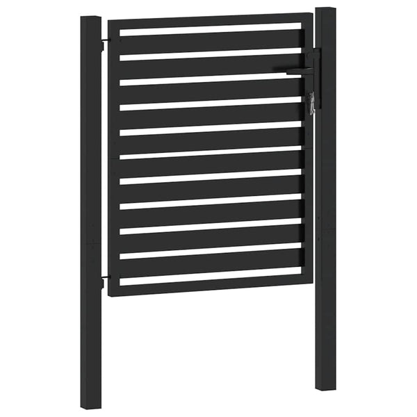 Abschließbares Gartentor Schwarz 100x100 cm Aluminium