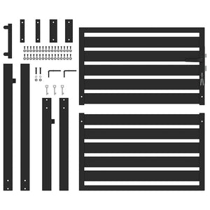 Abschließbares Gartentor Schwarz 100x100 cm Aluminium