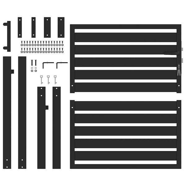 Abschließbares Gartentor Schwarz 100x100 cm Aluminium