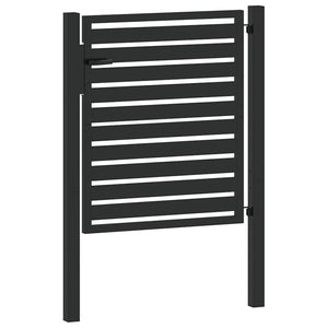 Abschließbares Gartentor Schwarz 100x100 cm Aluminium