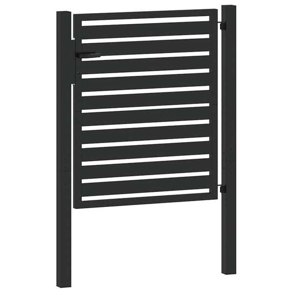 Abschließbares Gartentor Schwarz 100x100 cm Aluminium
