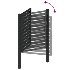 Abschließbares Gartentor Schwarz 100x100 cm Aluminium