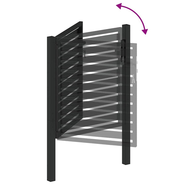 Abschließbares Gartentor Schwarz 100x100 cm Aluminium