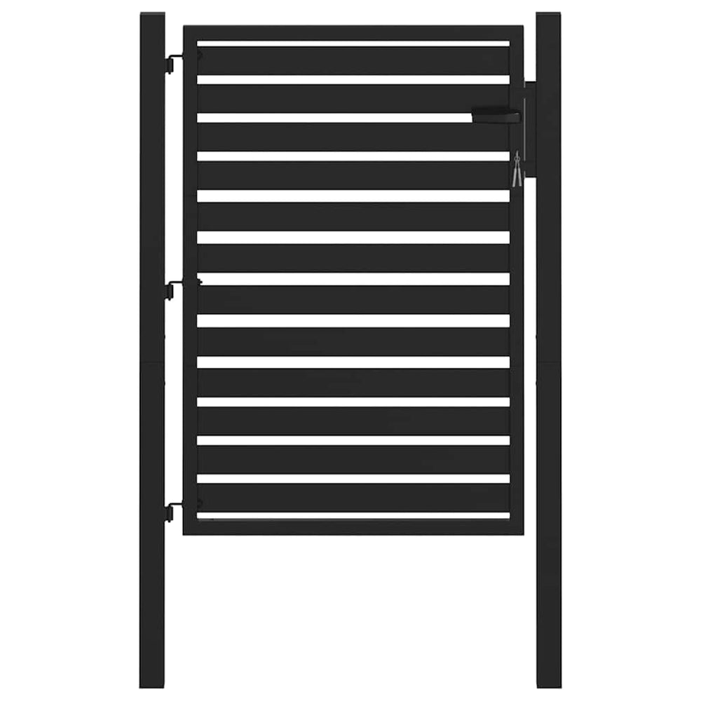 Abschließbares Gartentor Schwarz 100x120 cm Aluminium