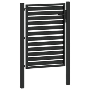 Abschließbares Gartentor Schwarz 100x120 cm Aluminium