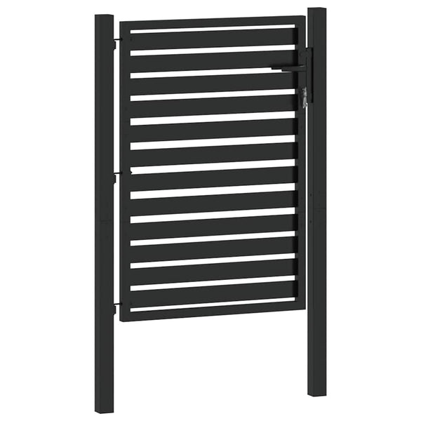Abschließbares Gartentor Schwarz 100x120 cm Aluminium