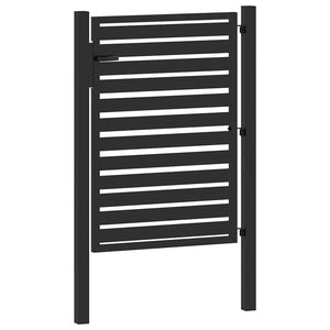 Abschließbares Gartentor Schwarz 100x120 cm Aluminium