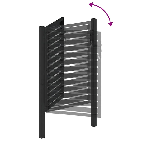 Abschließbares Gartentor Schwarz 100x120 cm Aluminium