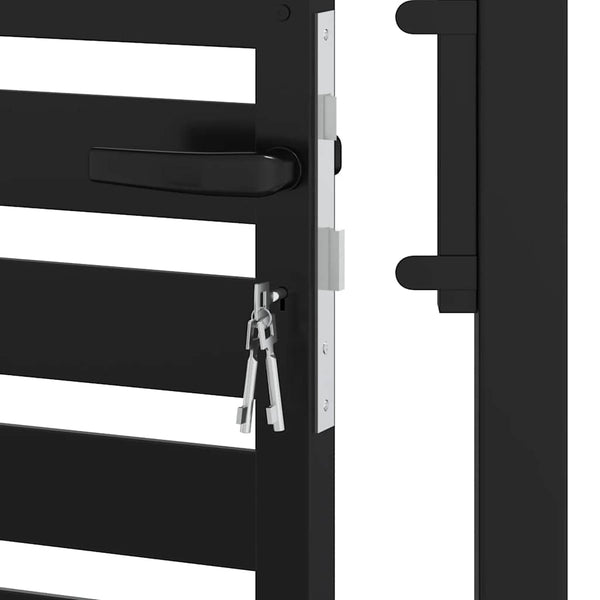 Abschließbares Gartentor Schwarz 100x120 cm Aluminium