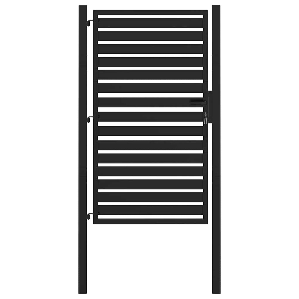 Abschließbares Gartentor Schwarz 100x150 cm Aluminium