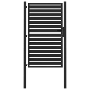 Abschließbares Gartentor Schwarz 100x150 cm Aluminium