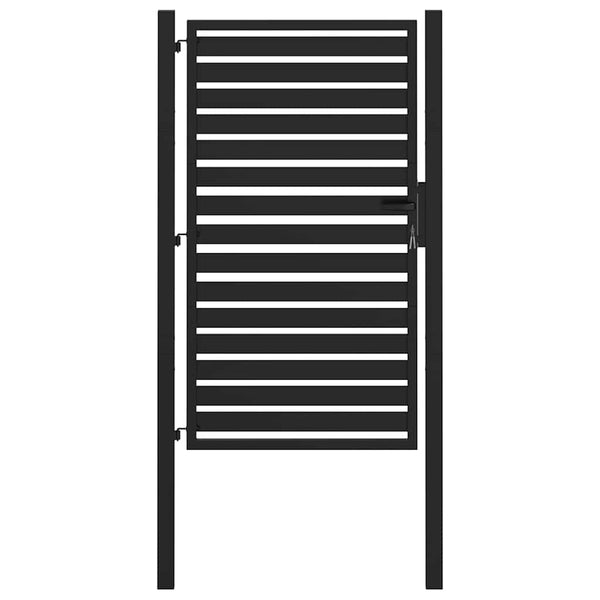 Abschließbares Gartentor Schwarz 100x150 cm Aluminium
