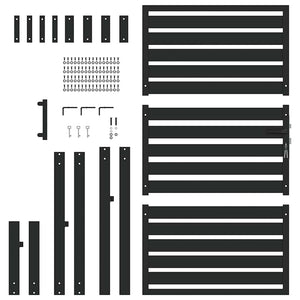 Abschließbares Gartentor Schwarz 100x150 cm Aluminium