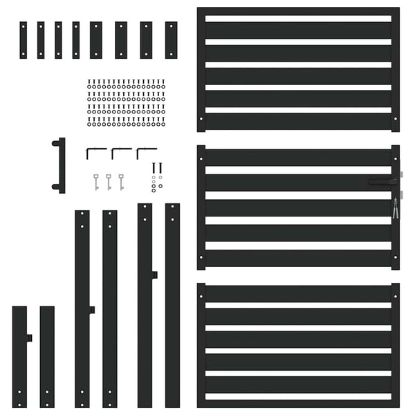 Abschließbares Gartentor Schwarz 100x150 cm Aluminium
