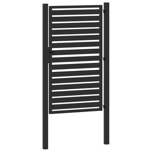 Abschließbares Gartentor Schwarz 100x150 cm Aluminium