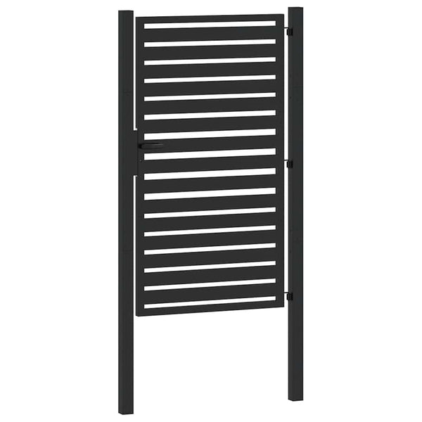 Abschließbares Gartentor Schwarz 100x150 cm Aluminium