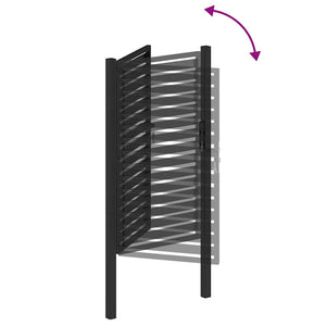 Abschließbares Gartentor Schwarz 100x150 cm Aluminium
