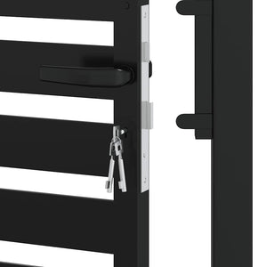 Abschließbares Gartentor Schwarz 100x150 cm Aluminium