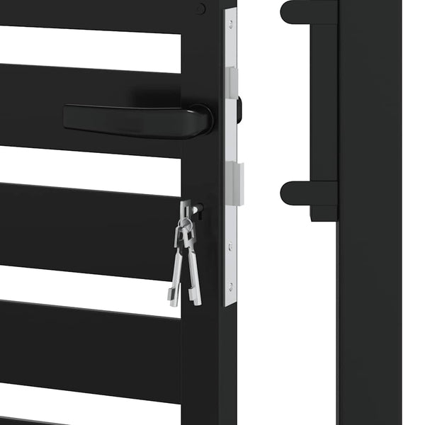 Abschließbares Gartentor Schwarz 100x150 cm Aluminium