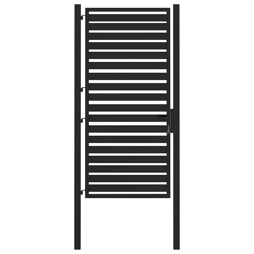 Abschließbares Gartentor Schwarz 100x180 cm Aluminium