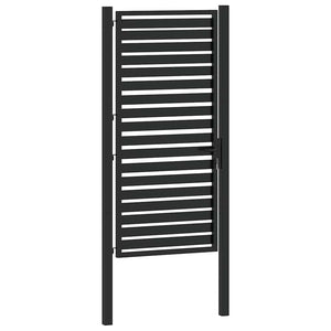 Abschließbares Gartentor Schwarz 100x180 cm Aluminium