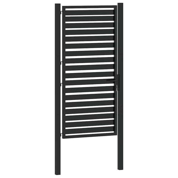 Abschließbares Gartentor Schwarz 100x180 cm Aluminium