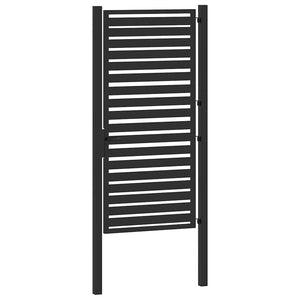 Abschließbares Gartentor Schwarz 100x180 cm Aluminium