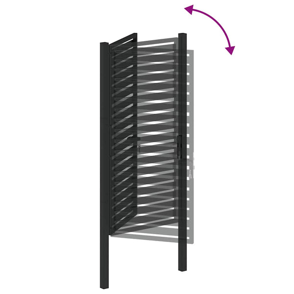Abschließbares Gartentor Schwarz 100x180 cm Aluminium