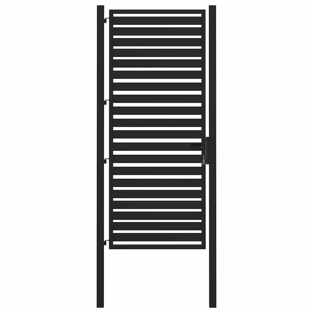 Abschließbares Gartentor Schwarz, 100x200 cm, Aluminium