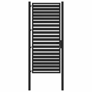 Abschließbares Gartentor Schwarz, 100x200 cm, Aluminium