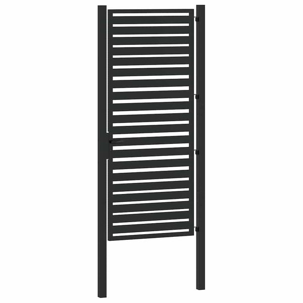 Abschließbares Gartentor Schwarz, 100x200 cm, Aluminium