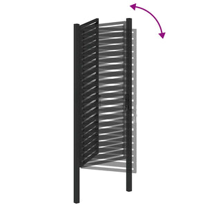Abschließbares Gartentor Schwarz, 100x200 cm, Aluminium