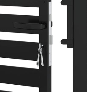 Abschließbares Gartentor Schwarz, 100x200 cm, Aluminium
