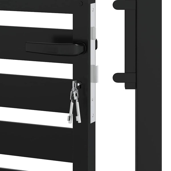 Abschließbares Gartentor Schwarz, 100x200 cm, Aluminium