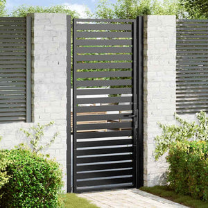 Abschließbares Gartentor Schwarz, 100x200 cm, Aluminium