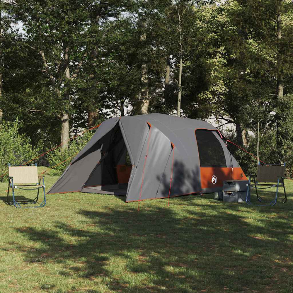 4-Personen Dome Zelt Grau/Orange