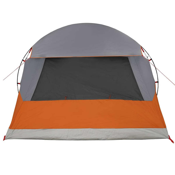 4-Personen Dome Zelt Grau/Orange