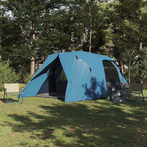 6-Personen Dome Zelt mit Dach - Blau