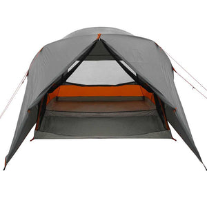 6-Personen Dome Zelt, Grau/Orange