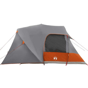 6-Personen Dome Zelt, Grau/Orange