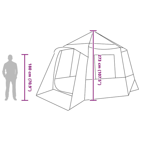 12-Personen Kabine Zelt Grün/Weiß