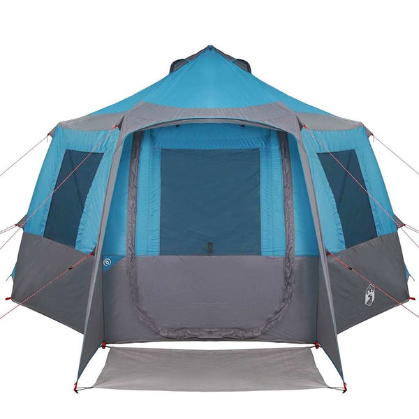 12-Personen Kabinen Zelt, Blau/Grau, 405cm