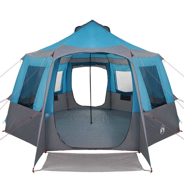 12-Personen Kabinen Zelt, Blau/Grau, 405cm