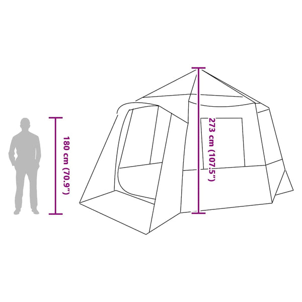 12-Personen Kabinen Zelt, Blau/Grau, 405cm