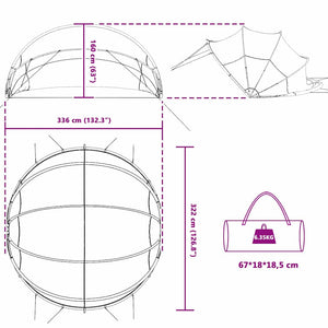 Pool Dome Grau/Orange 336x322x160cm