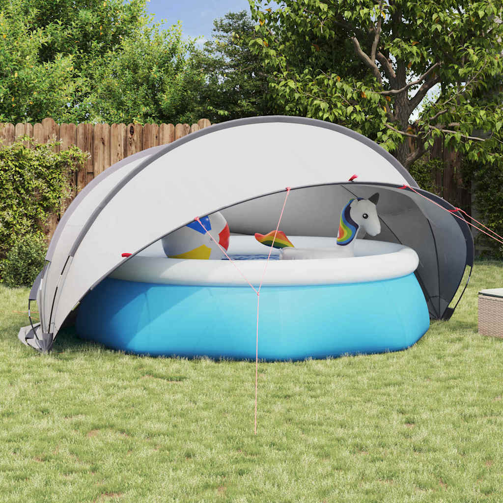 Pool Dome Grau/Orange 405x405x192cm