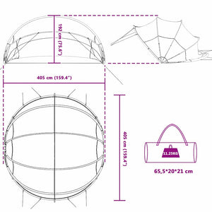 Pool Dome Transparent 405x405x192 cm