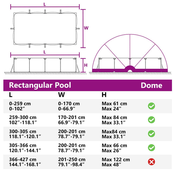 Pool Dome Blau 430x430x210cm